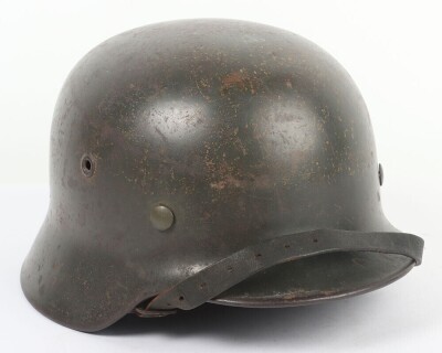 WW2 German Army (Heer) M-40 Single Decal Steel Combat Helmet - 4