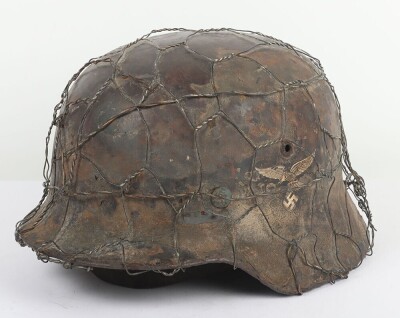 WW2 German Luftwaffe M-35 Double Decal Steel Helmet - 2