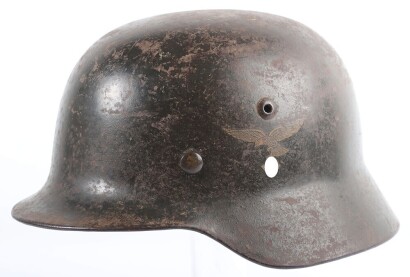 WW2 German Luftwaffe M35 Double Decal 'Droop Tail' Steel Helmet.