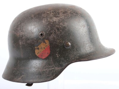 WW2 German Luftwaffe M35 Double Decal 'Droop Tail' Steel Helmet. - 4