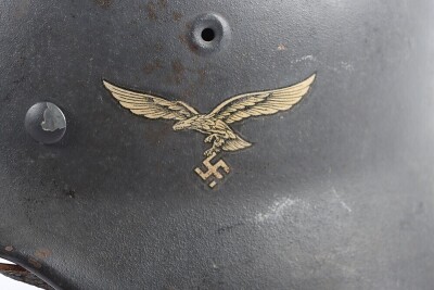 WW2 German Luftwaffe M40 Single Decal Steel Helmet. - 4