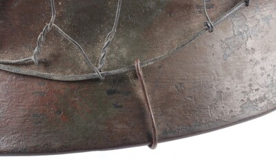 WW2 German Luftwaffe M40 Camouflaged Helmet with Wire Basket. - 9