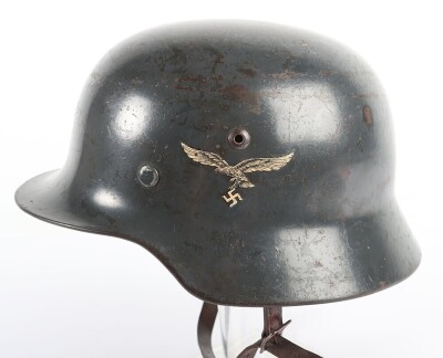 WW2 German Luftwaffe M35 Double Decal Steel Helmet. - 3