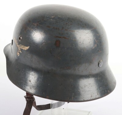 WW2 German Luftwaffe M35 Double Decal Steel Helmet. - 5