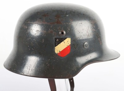 WW2 German Luftwaffe M35 Double Decal Steel Helmet. - 7