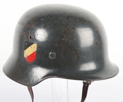 WW2 German Luftwaffe M35 Double Decal Steel Helmet. - 9
