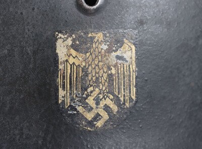 WW2 German Army (Heer) M42 Single Decal Steel Helmet. - 5