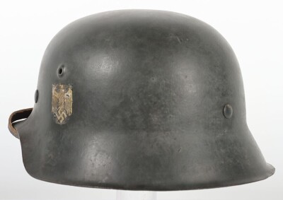 WW2 German Army (Heer) M42 Single Decal Steel Helmet. - 6
