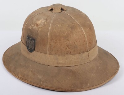 WW2 German Army (Heer) Tropical Pith Helmet - 2