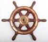 An early 20th century oak and brass ships wheel - 2