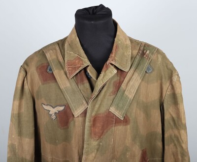 WW2 German Luftwaffe Fallschirmjager (Paratrooper) Jump Smock in Tan Water Camouflage, - 12