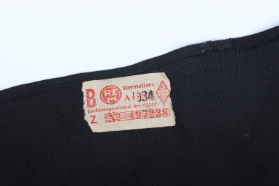 Third Reich Hitler Youth (Hitlerjugend) Black Neck Scarf with RZM Label. - 2