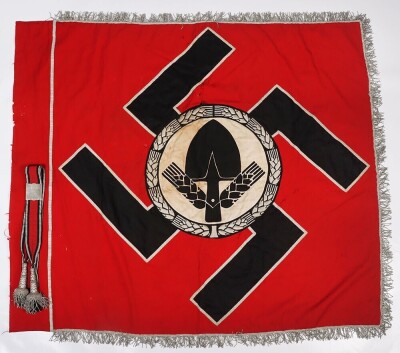 Rare Third Reich RAD (Labour Service) Regimental Standarte with Original Streamers - 2