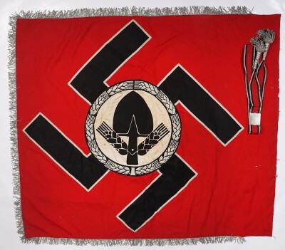 Rare Third Reich RAD (Labour Service) Regimental Standarte with Original Streamers - 3