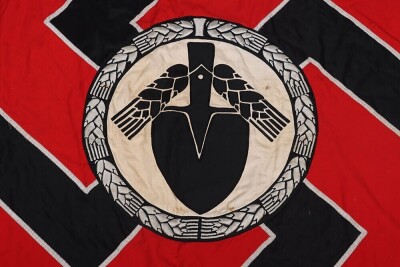 Rare Third Reich RAD (Labour Service) Regimental Standarte with Original Streamers - 4