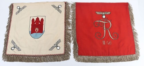 Pair of WW2 German Infantry Regiment 46 Trumpet Banners