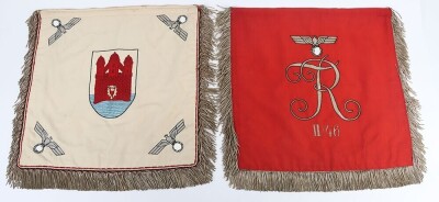 Pair of WW2 German Infantry Regiment 46 Trumpet Banners