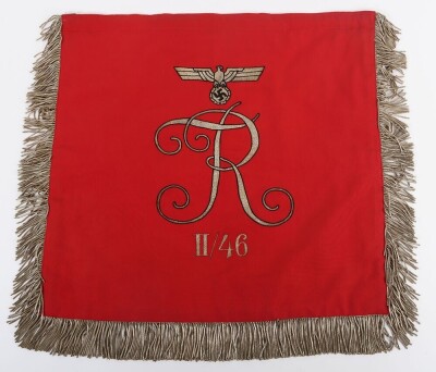 Pair of WW2 German Infantry Regiment 46 Trumpet Banners - 16