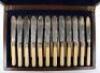 An early 20th century silver plate and bone handle fish knife and fork set for twelve - 2