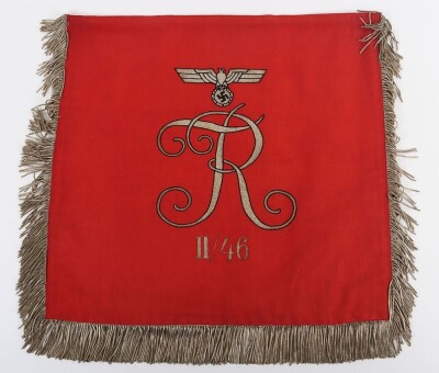 Pair of WW2 German Infantry Regiment 46 Trumpet Banners - 6