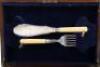 An early 20th century silver plate and bone handle fish knife and fork set for twelve - 5