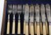 An early 20th century silver plate and bone handle fish knife and fork set for twelve - 6