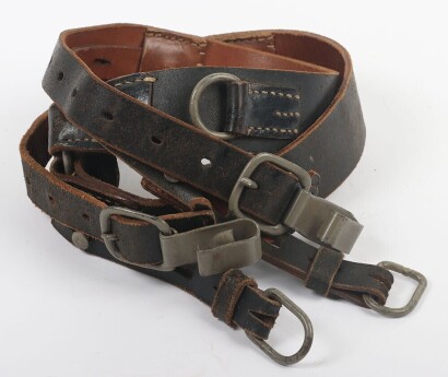 WW2 German Black Leather Y Straps.