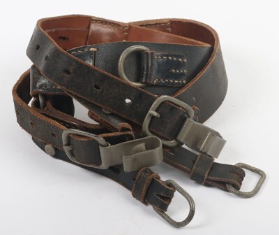 WW2 German Black Leather Y Straps.