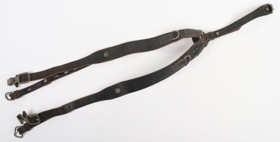 WW2 German Black Leather Y Straps. - 2