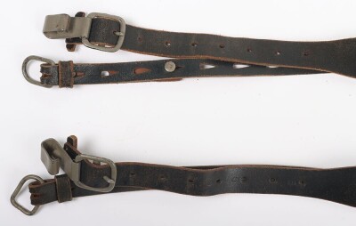 WW2 German Black Leather Y Straps. - 3