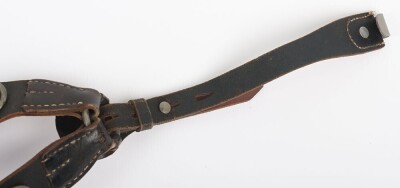 WW2 German Black Leather Y Straps. - 5