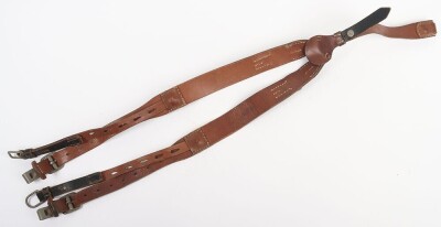 WW2 German Black Leather Y Straps. - 7