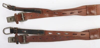 WW2 German Black Leather Y Straps. - 8