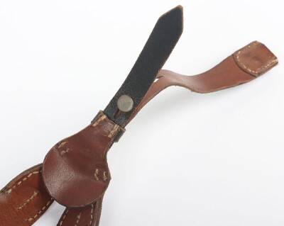 WW2 German Black Leather Y Straps. - 9
