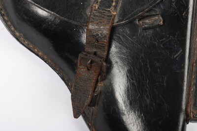 WW2 German P08 Luger, Black Leather Pistol Holster. - 2