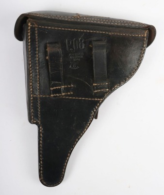 WW2 German P08 Luger, Black Leather Pistol Holster. - 3
