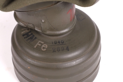 WW2 German Armed Forces Combat Gas Mask in Canister - 6