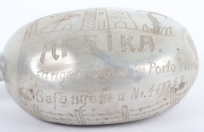 WW2 German Afrikakorps POW War Art Decorated Water Bottle - 4