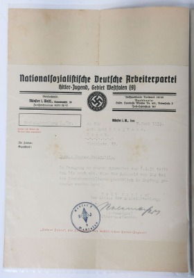 Third Reich Deutsches Arbeits Front (D.A.F) Document Grouping to Kreis- and Ortssiegerin Anni Wieghaus of the Firm Josef Adami - 5