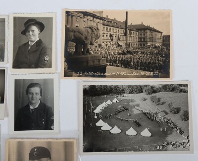 Grouping of 13 Period Original Private Hitler Youth, DJ and BDM Photographs and Postcards - 5
