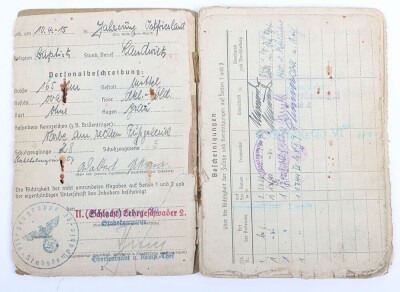 WW2 German Luftwaffe Soldbuch and Wehrpass to Feldw. Ukena, member of the ground personal of Schlachtgeschwader 1 & 2 and later Panzer Schlachtgeschwader 9! - 4