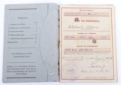 WW2 German Luftwaffe Soldbuch and Wehrpass to Feldw. Ukena, member of the ground personal of Schlachtgeschwader 1 & 2 and later Panzer Schlachtgeschwader 9! - 9