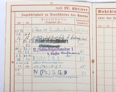 WW2 German Luftwaffe Soldbuch and Wehrpass to Feldw. Ukena, member of the ground personal of Schlachtgeschwader 1 & 2 and later Panzer Schlachtgeschwader 9! - 11