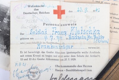 WW2 German Soldbuch to San.-Gefr. Franz Kletschka, Infanterie-Regiment 32 and later Marsch-Bataillon Afrika - 2