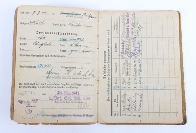 WW2 German Soldbuch to San.-Gefr. Franz Kletschka, Infanterie-Regiment 32 and later Marsch-Bataillon Afrika - 8