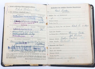 WW2 German Soldbuch Grouping to Gefr. Karl Becker, Festungs-Bataillon 923 and later Panzergrenadier-Regiment 12 - 5