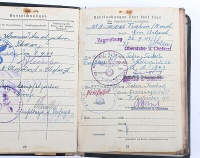 WW2 German Soldbuch Grouping to Gefr. Karl Becker, Festungs-Bataillon 923 and later Panzergrenadier-Regiment 12 - 9