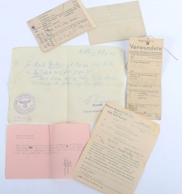 WW2 German Soldbuch Grouping to Gefr. Karl Becker, Festungs-Bataillon 923 and later Panzergrenadier-Regiment 12 - 10