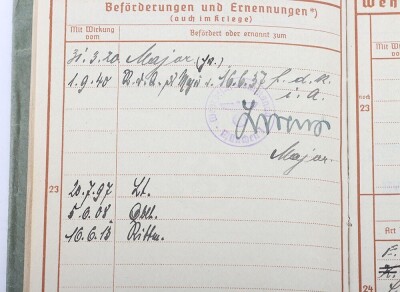 WW2 German Wehrpass to Oberstleutnant Horst von Dreising - 6