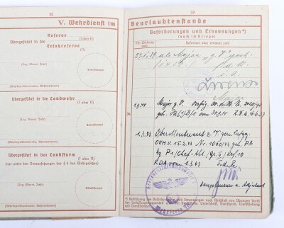 WW2 German Wehrpass to Oberstleutnant Horst von Dreising - 8